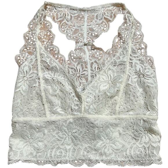 Out From Under Ivory White Lace Bralette Racerback Bra Small S - Picture 1 of 5